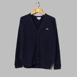Lacoste Ribbed V-Neck Cardigan